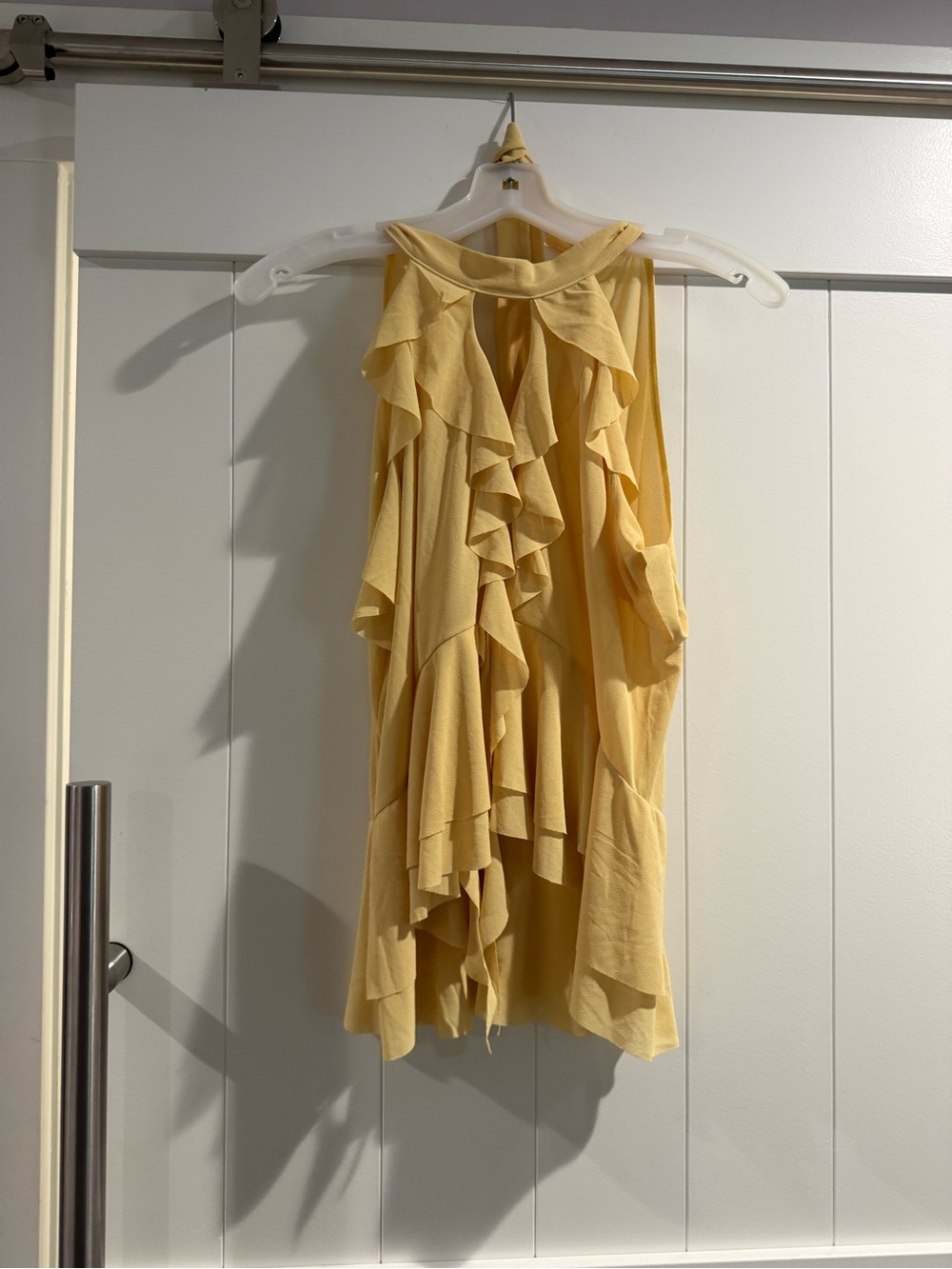 Zara Yellow Asymmetrical Ruffle Skirt